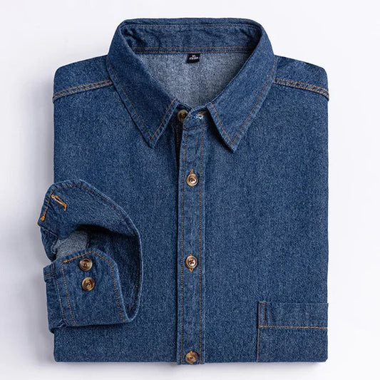 Men’s Deep Blue Denim Shirt Regular Fit