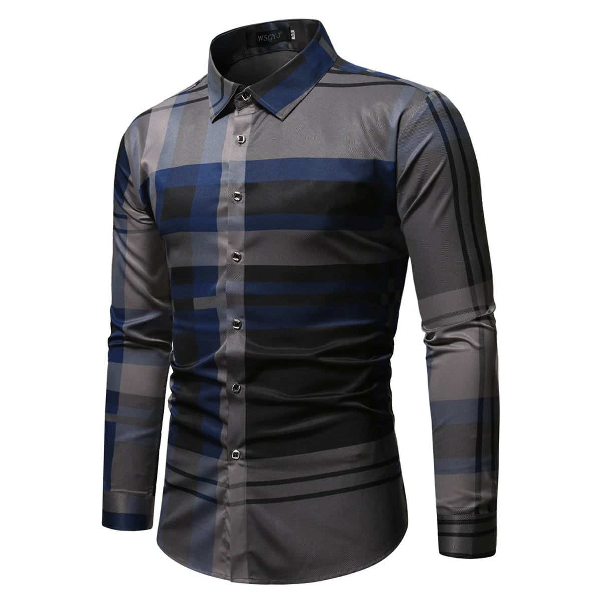 Men's Cotton Big Check Box Slim Fit Shirt Full Sleeve Shirt