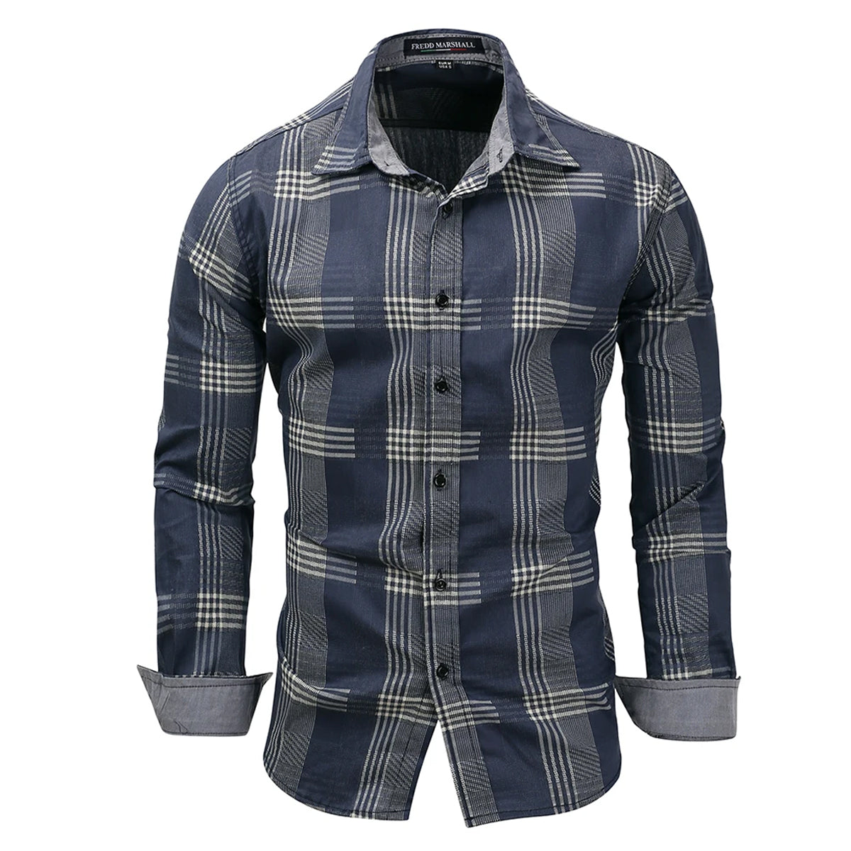 Men's Cotton Box Checkered Slim Fit Casual Shirt