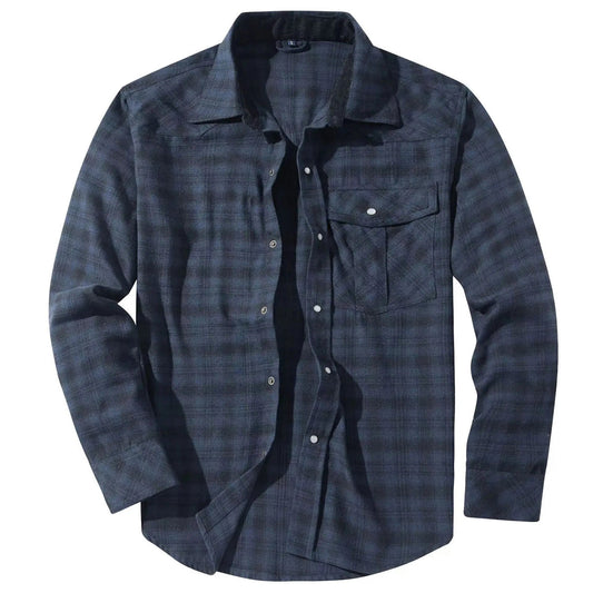 Men's Cotton Tartan Plaid Checkered Slim Fit Casual Shirt