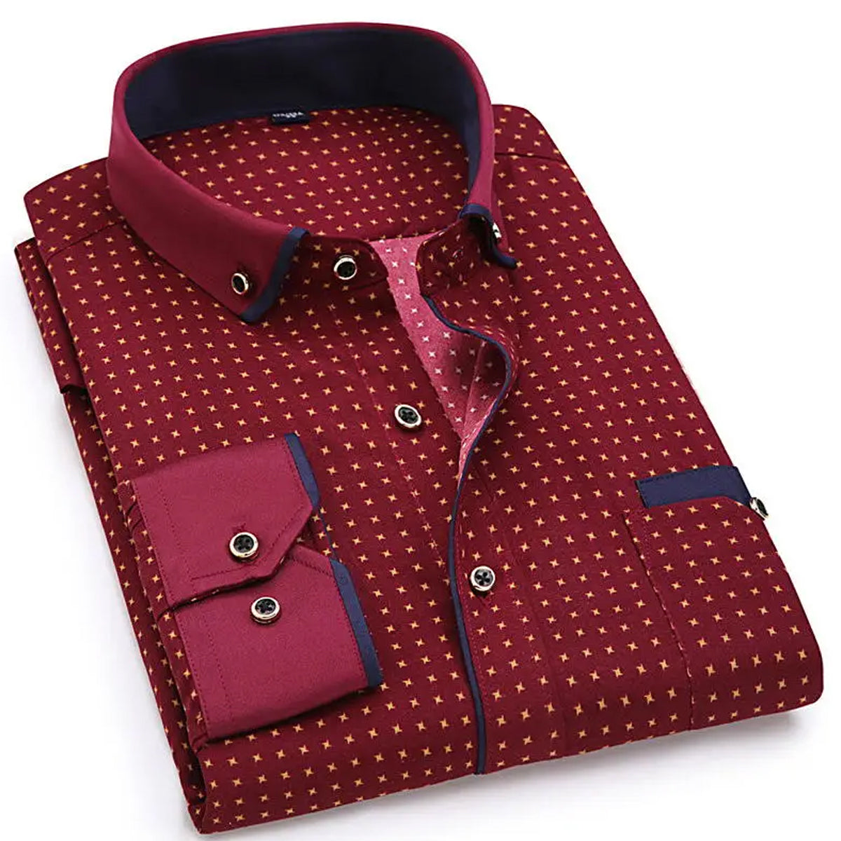Slim Fit Printed Cotton Blend Formal Shirt for Men