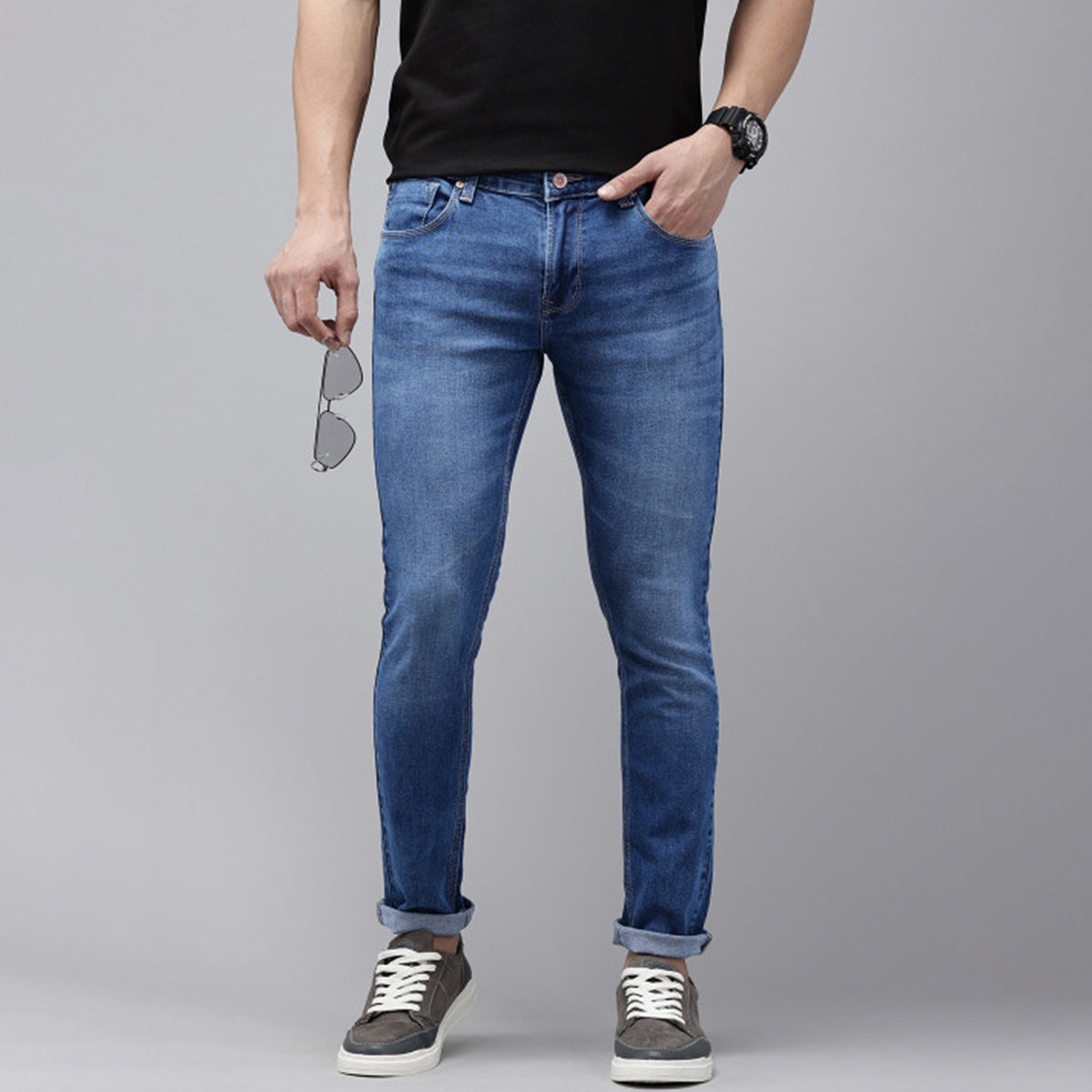 Straight Fit Men’s Work Jeans – Tough Stitch – Indigo