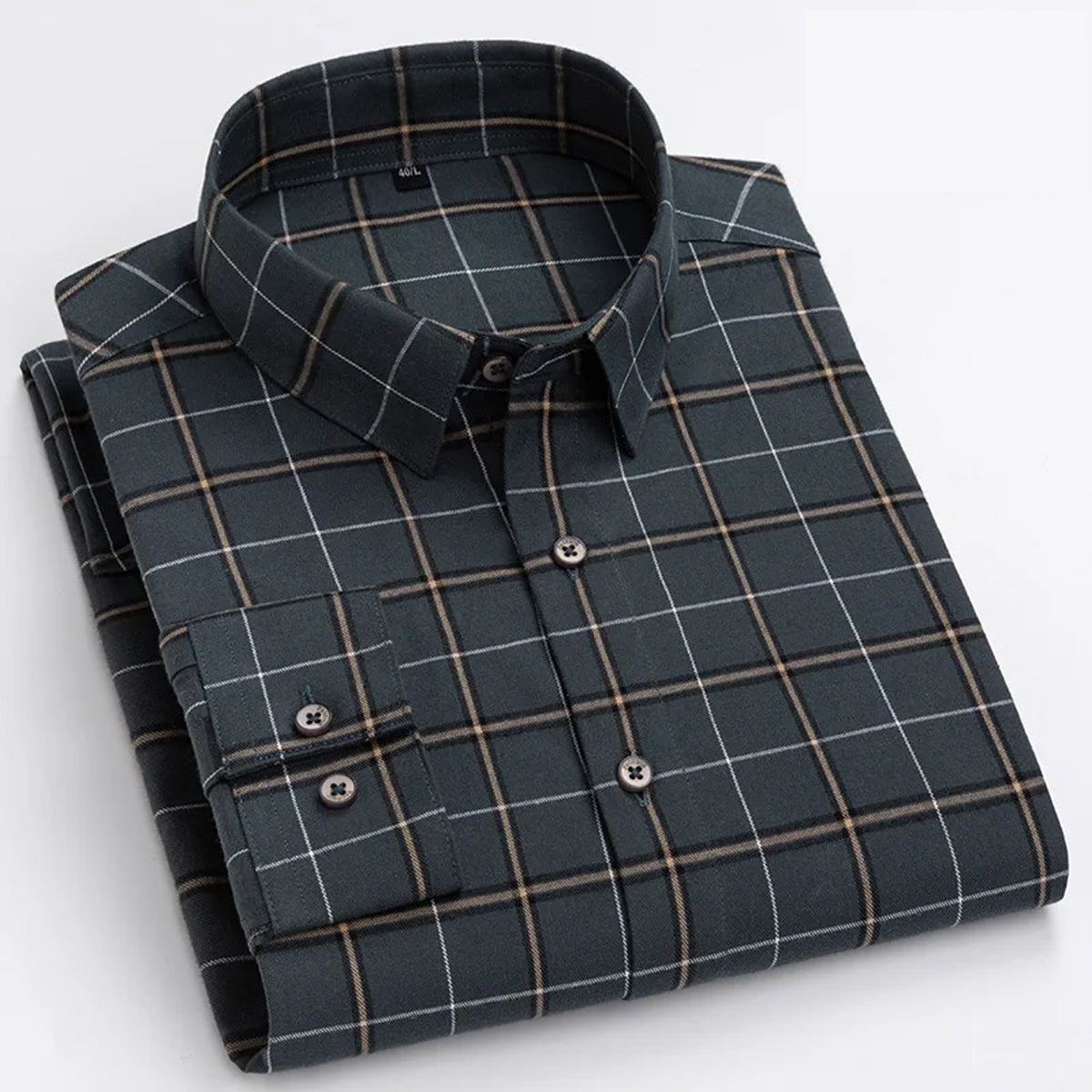 Men's Cotton Fashionable Slim Fit Casual Checkered Shirt