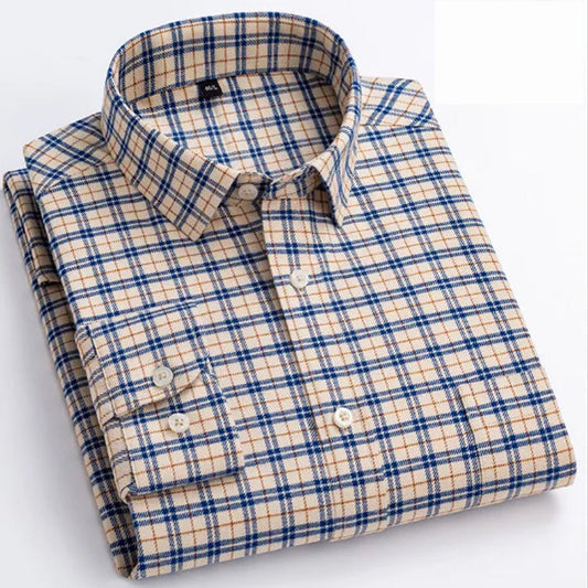 Men's Cotton Buffalo Check Slim Fit Casual Shirt