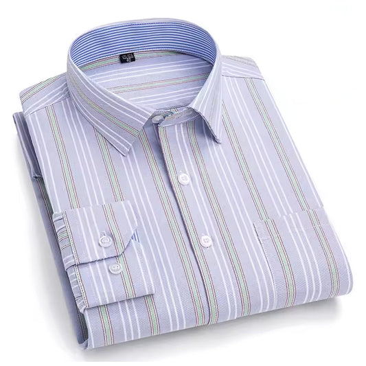 Men's Regular Fit Full Sleeve Striped Formal Shirt