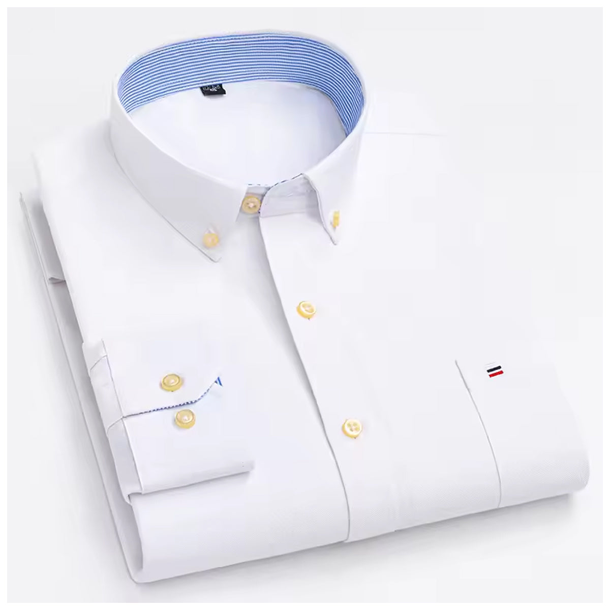 Men's Cotton Full Sleeve Regular Fit Textured White Shirt with Spread Collar