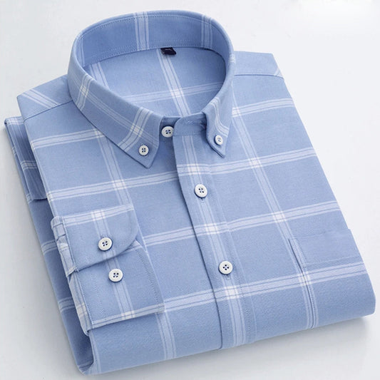 Men's Casual Regular Fit Checks Shirt for Men Full Sleeves