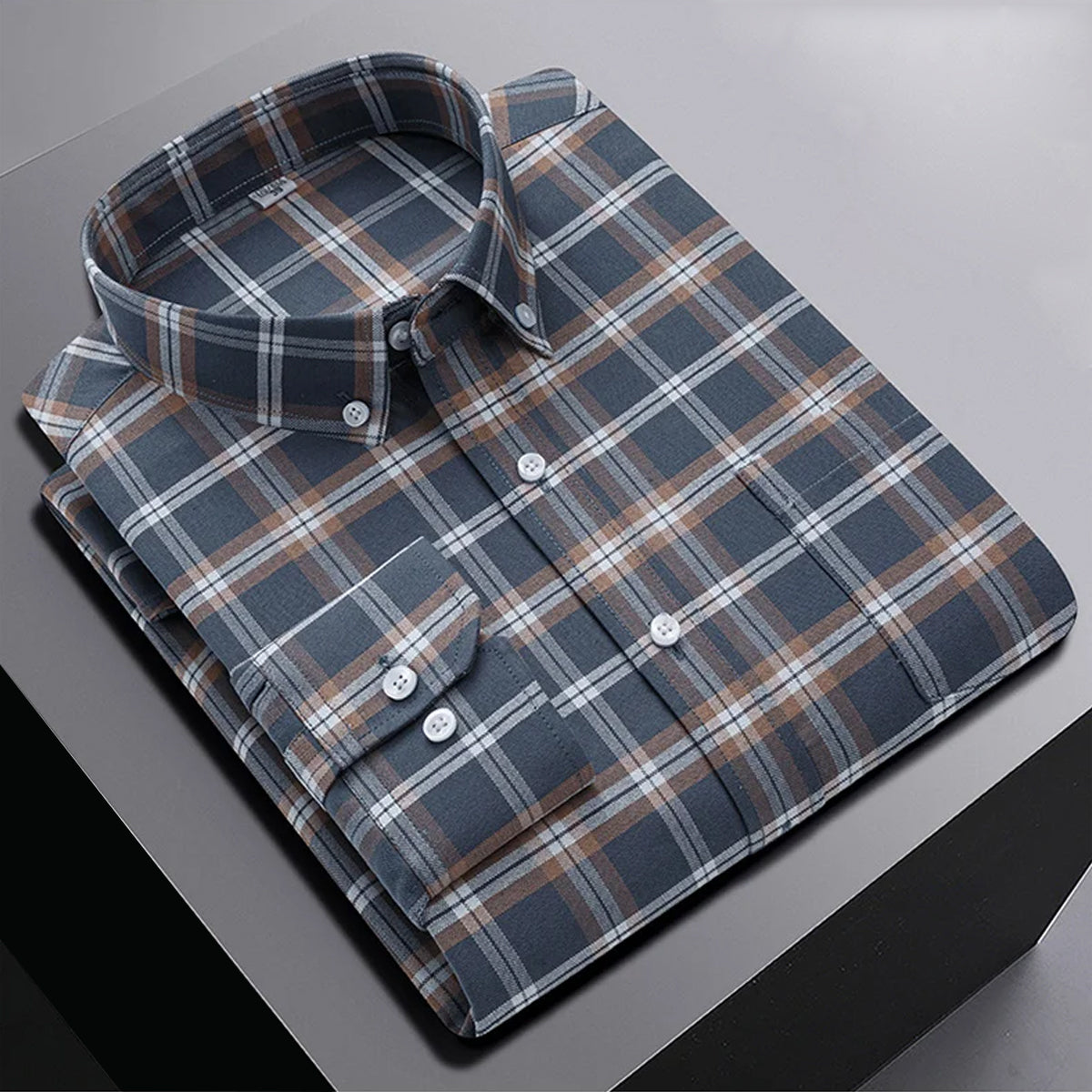 Men's Cotton Casual Slim Fit Checkered Shirt