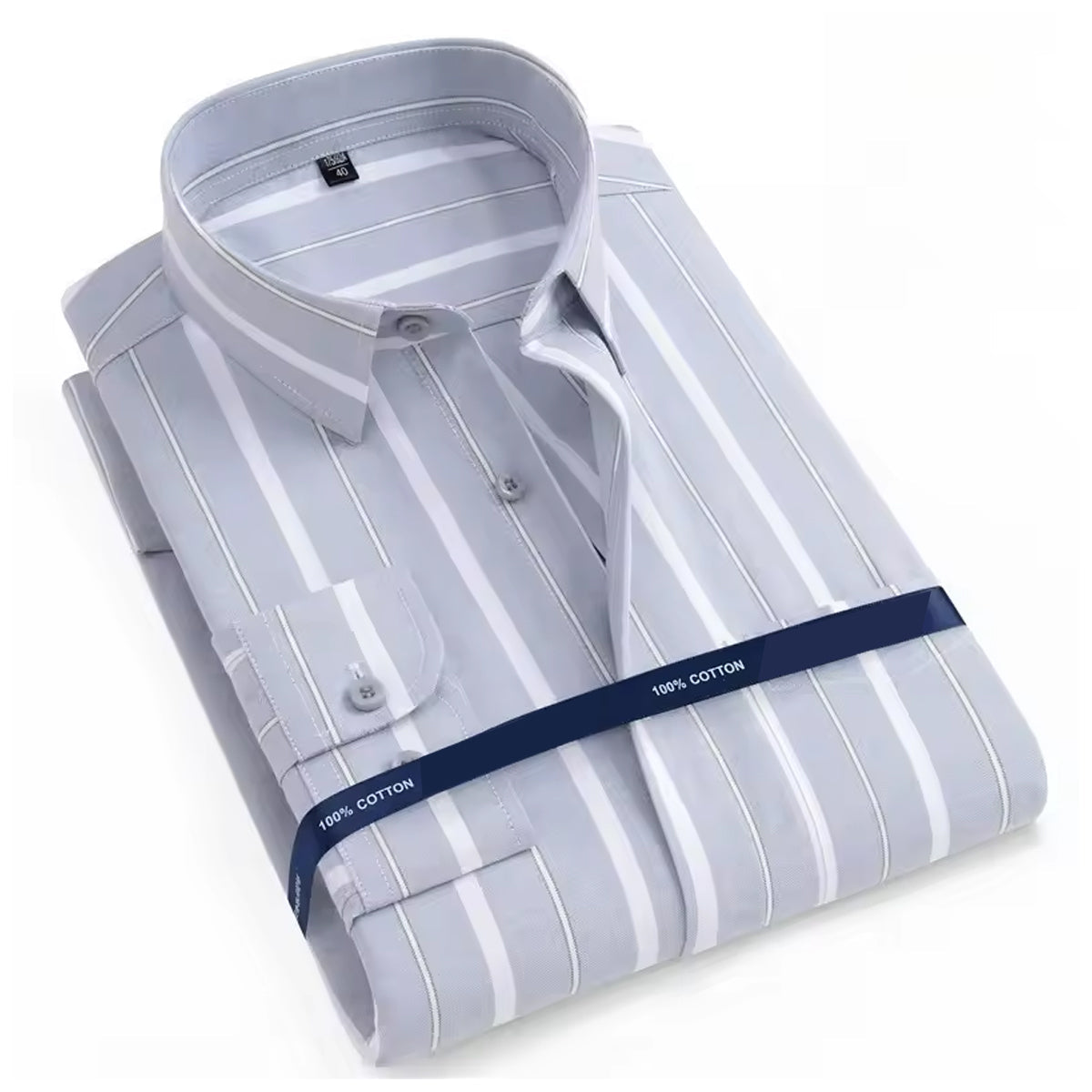 Men's Striped Cotton Formal Shirt
