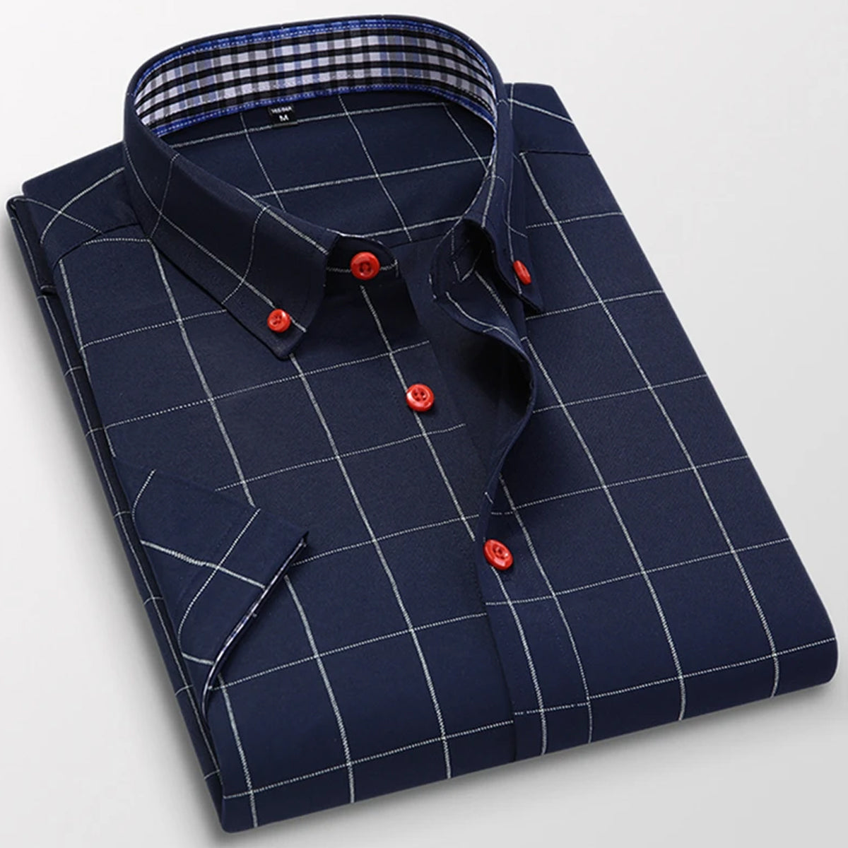 Men's Cotton Big Check Regular Slim Fit Casual Shirt