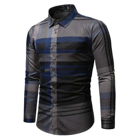 Men's Cotton Big Check Box Slim Fit Shirt Full Sleeve Shirt