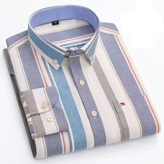Men's 100% Cotton Striped Shirt Daily Wear