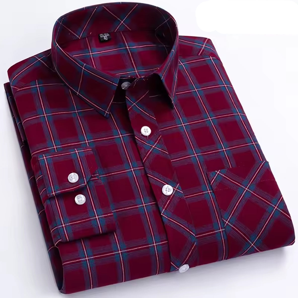Men's Flannel Check Shirt Soft Cotton Red Bronze Combo