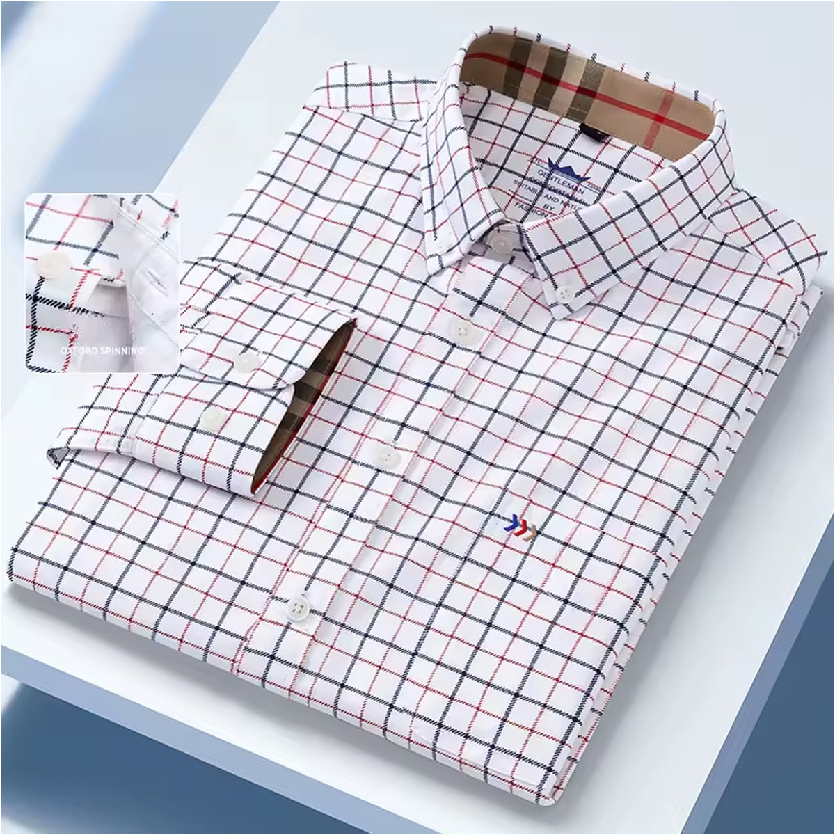 Men's Cotton Long Sleeve Check Shirt Regular Fit