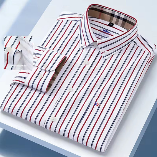 Men's Cotton Shirt Striped Pattern Slim Fit