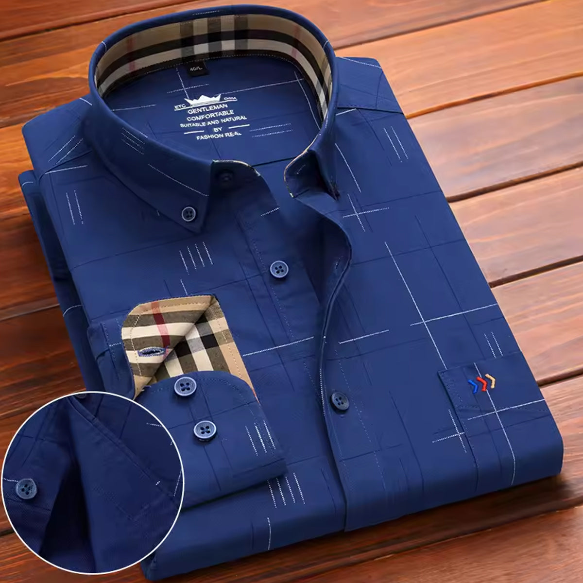 Men's 100% Cotton Checked Shirt Formal Fit