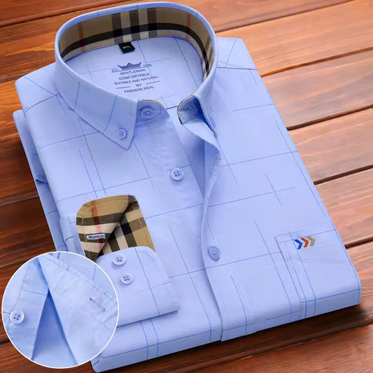 Men's Full Sleeve Cotton Plaid Shirt Soft Finish