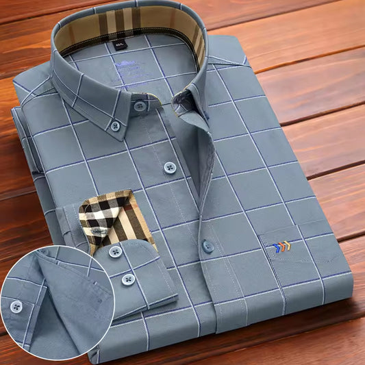 Men's Lightweight Cotton Check Shirt Daily Wear