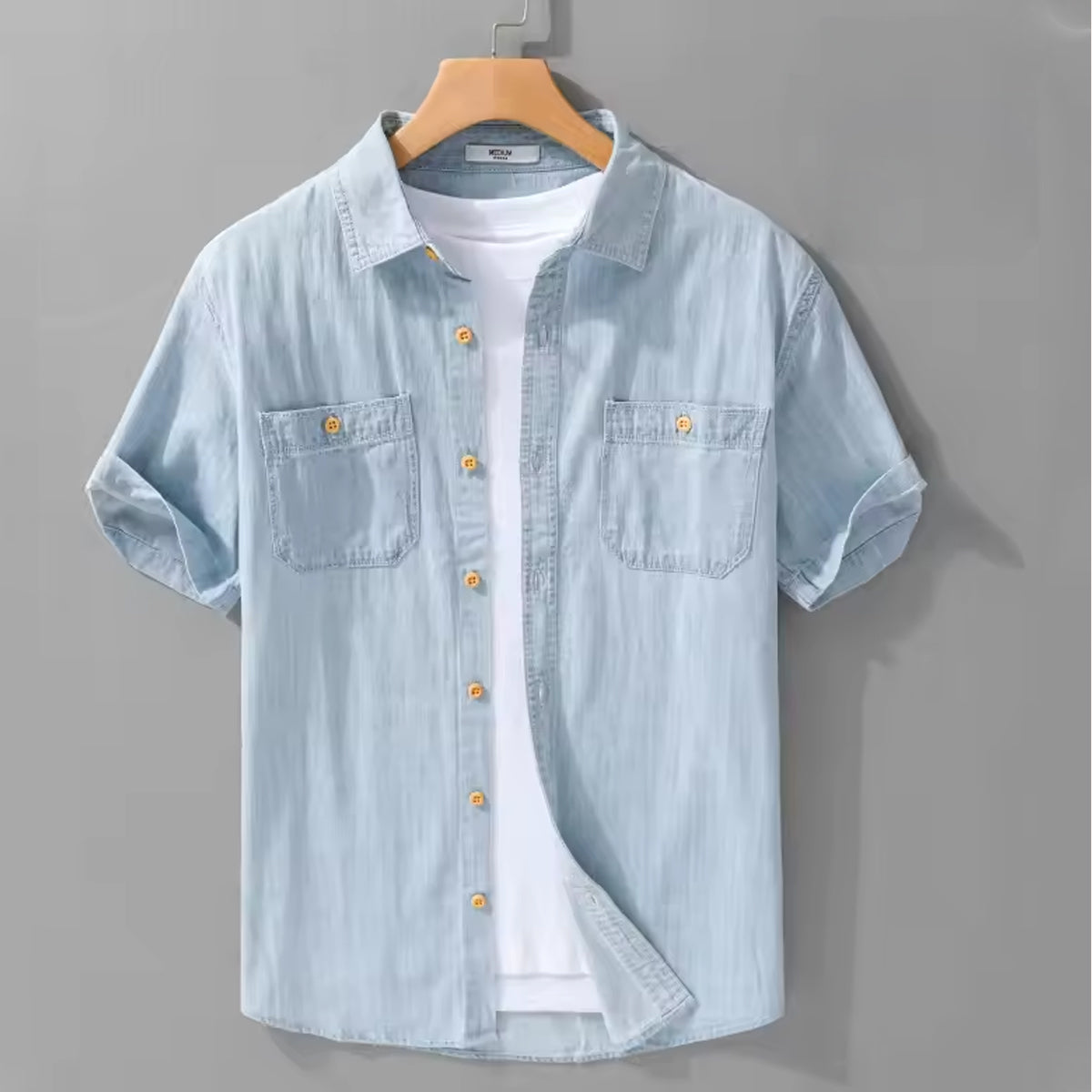 Selected light denim shirt for men