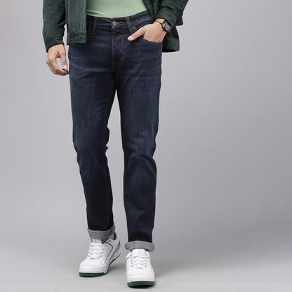 Modern Fit Jeans for Men Stonewashed Stretchable