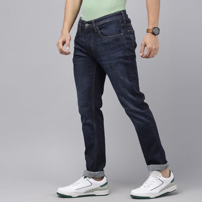 Modern Fit Jeans for Men Stonewashed Stretchable