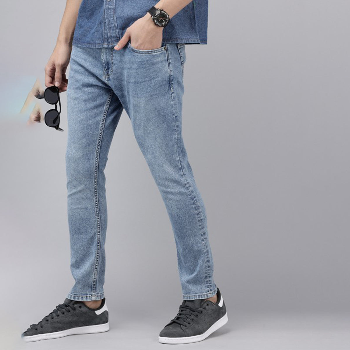 Casual Everyday Jeans for Men Regular Fit Sky Wash