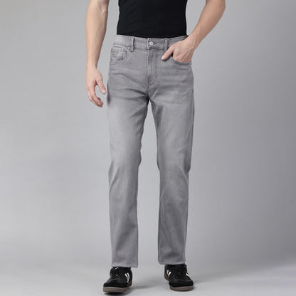 Men’s Skinny Fit Jeans Faded Grey Stretch Denim