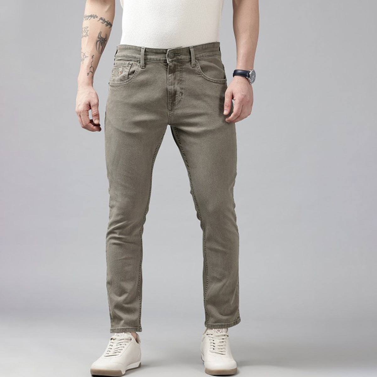 Men’s Jet Grey Jeans Skinny Fit Casual Style