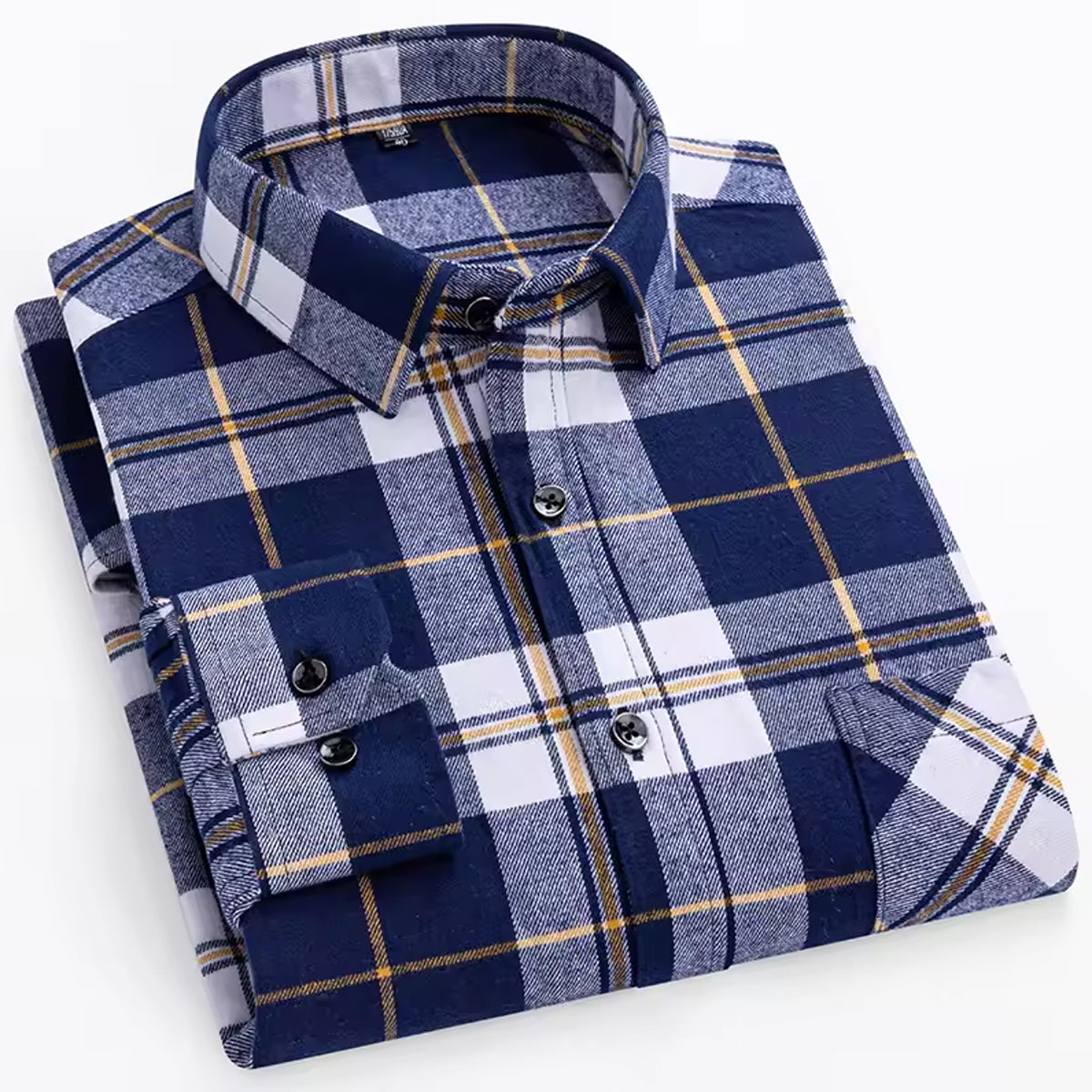 White Blue mix Check Cotton Shirt For men
