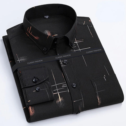 Men Slim Fit Self Design Formal Shirt