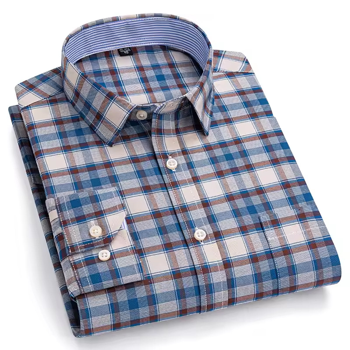 Men's Cotton Blend Checkered Shirt Stylish Fit