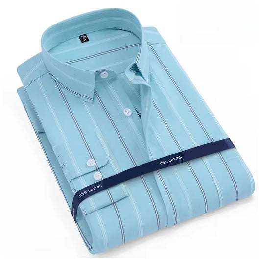 Men's Cotton Regular Fit Striped Full Sleeves