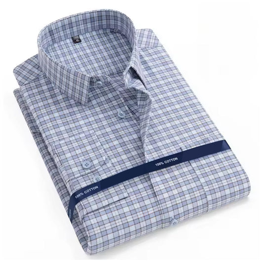 Men Small Checkered Slim Fit Cotton Casual Shirt