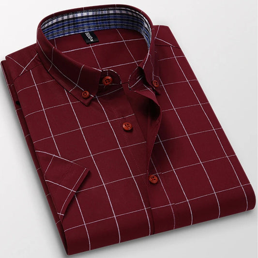 Men's Cotton Big Check Slim Fit Casual Shirt