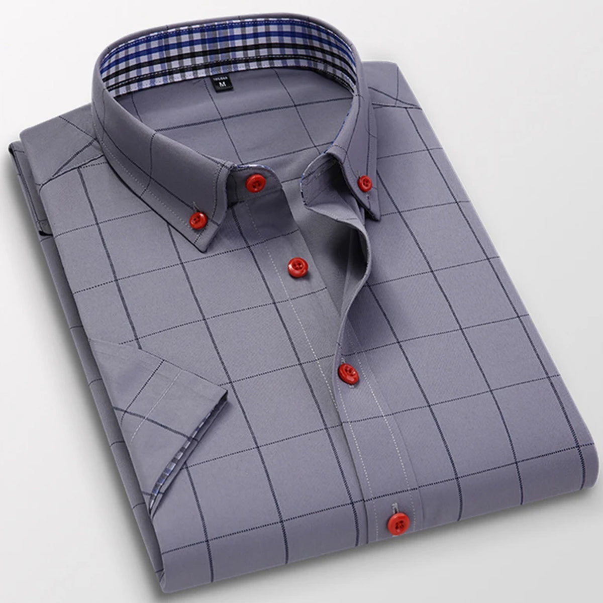 Men's Cotton Big Check Formal Slim Fit Casual Shirt