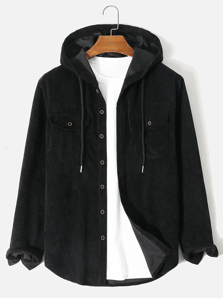 Fashion Sale Offer Of Men's Casual Button Hooded Shirt!